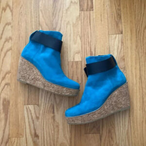 T Souls teal ankle wedge bootie EU 40 US 9.5 never worn NWOT excellent condition